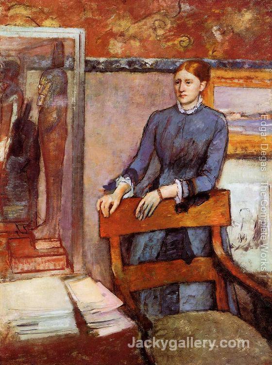 Helene Rouart in her Fathers Study, c. by Edgar Degas paintings reproduction